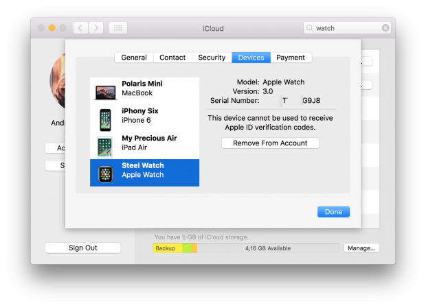 iCloud-Geräteübersicht (Screenshot: Golem.de)